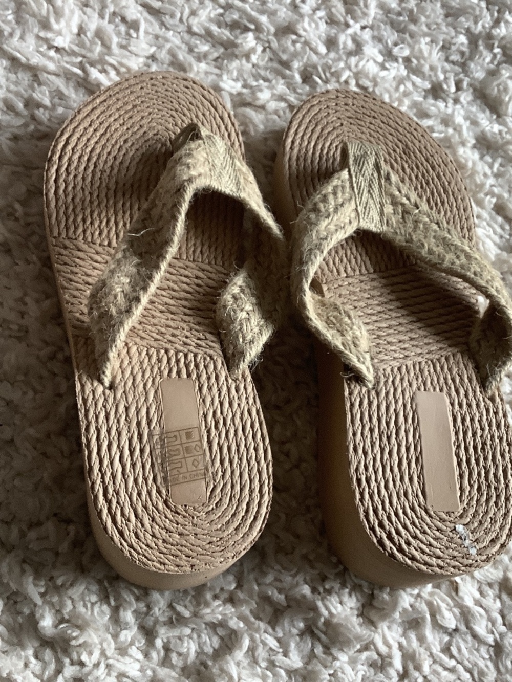Jute flip flop sandal
